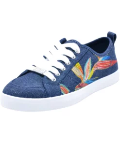 Guess Women&apos;s Denim With Floral Embroidery Goodlie Sneaker