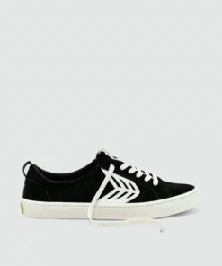 CARIUMA CATIBA Low Black Suede Ivory Logo Sneaker Women