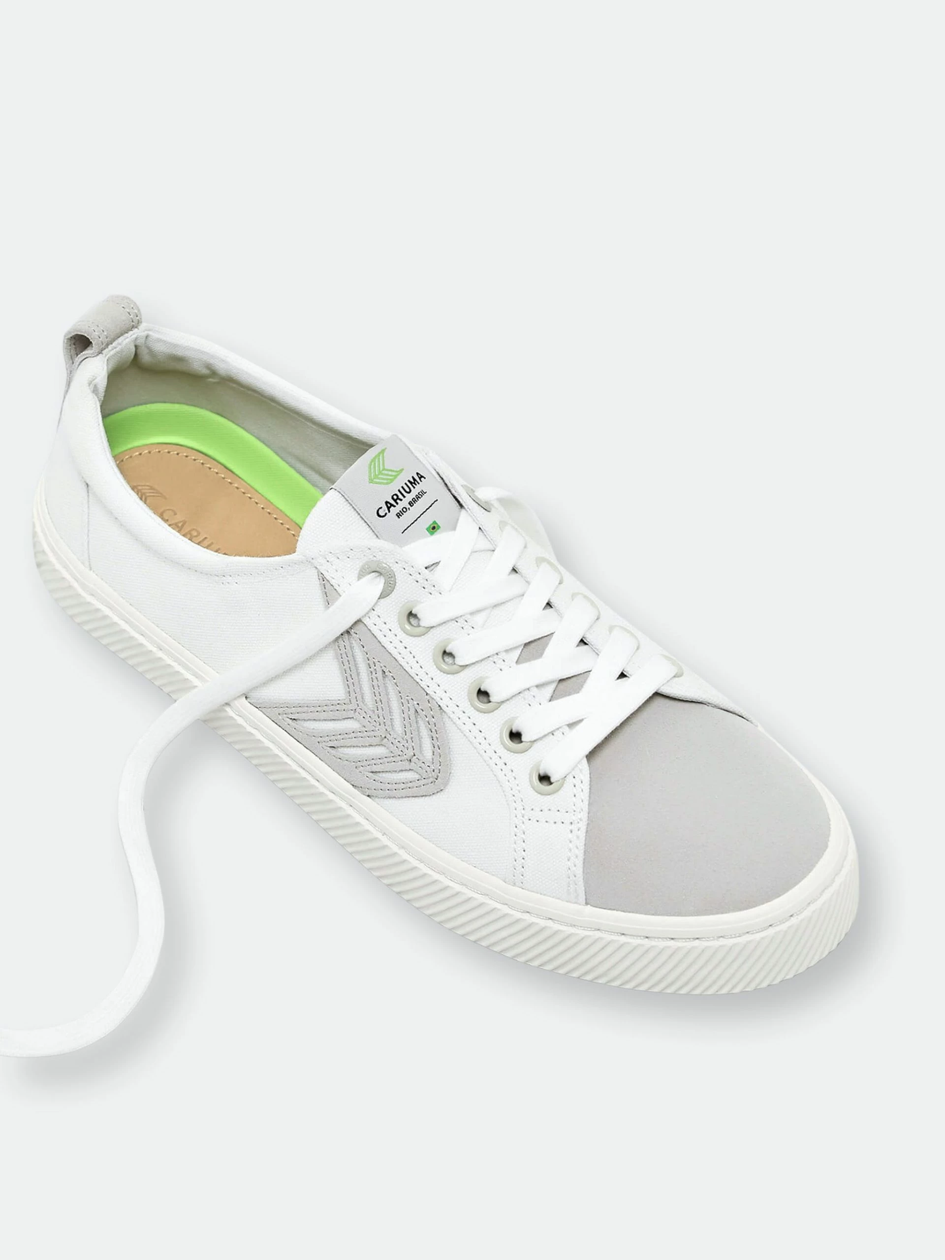 CARIUMA CATIBA Low Off White Canvas Ice Suede Accents Sneaker Women - Image 2