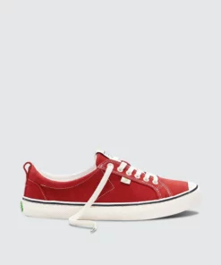 CARIUMA OCA Low Stripe Samba Red Suede Contrast Thread Sneaker Women