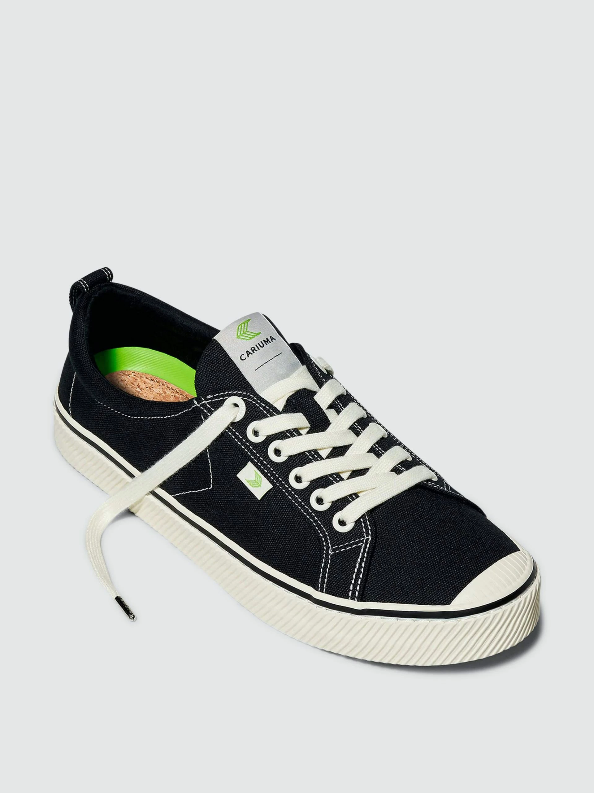 CARIUMA OCA Low Stripe Washed Black Canvas Contrast Thread Sneaker Women - Image 3