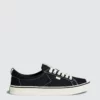 CARIUMA OCA Low Stripe Washed Black Canvas Contrast Thread Sneaker Women