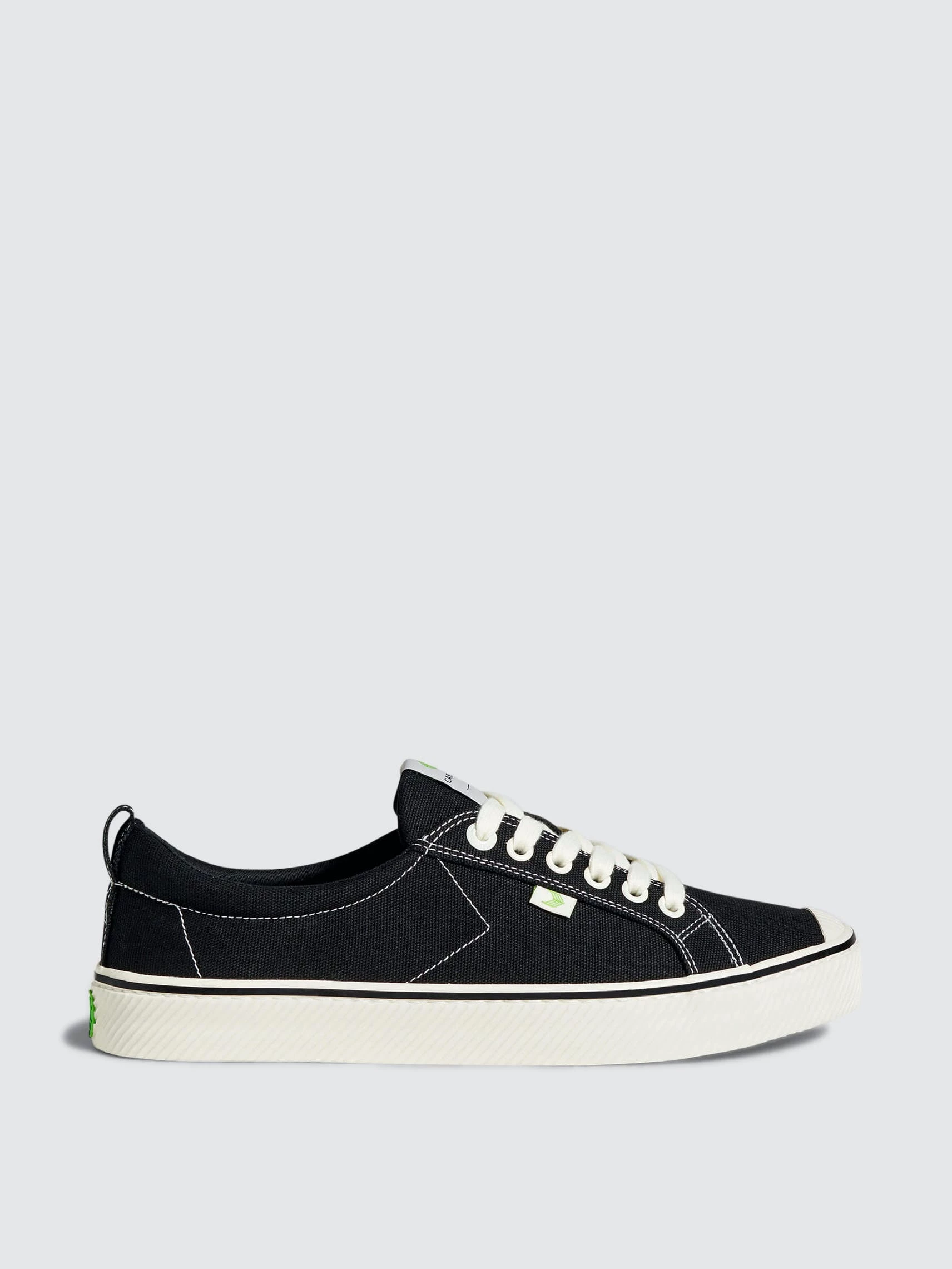 CARIUMA OCA Low Stripe Washed Black Canvas Contrast Thread Sneaker Women