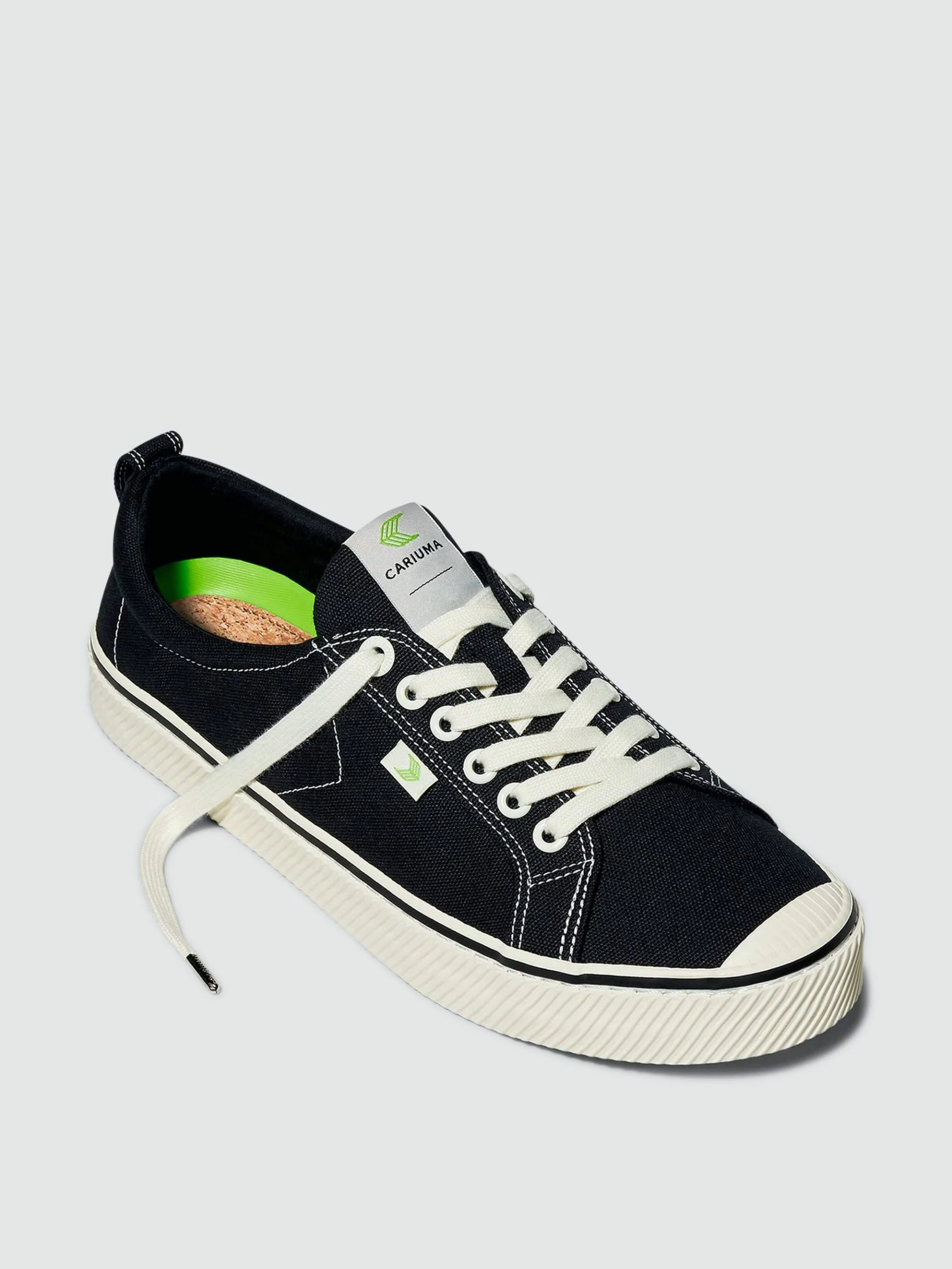 CARIUMA OCA Low Stripe Washed Black Canvas Contrast Thread Sneaker Women - Image 2