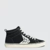 CARIUMA CATIBA High Stripe Black Suede And Canvas Contrast Thread Sneaker Women