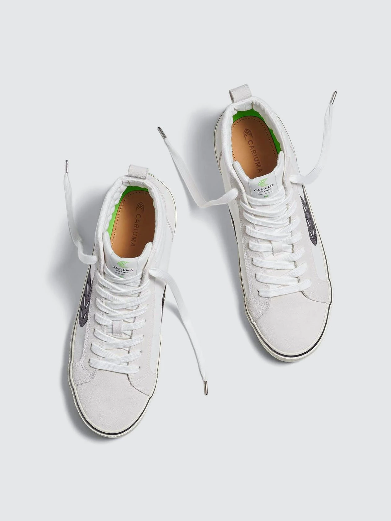 CARIUMA CATIBA High Stripe Off White Suede And Canvas Black Logo Sneaker Women - Image 6