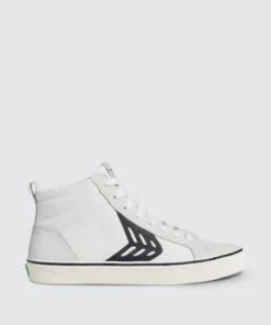 CARIUMA CATIBA High Stripe Off White Suede And Canvas Black Logo Sneaker Women