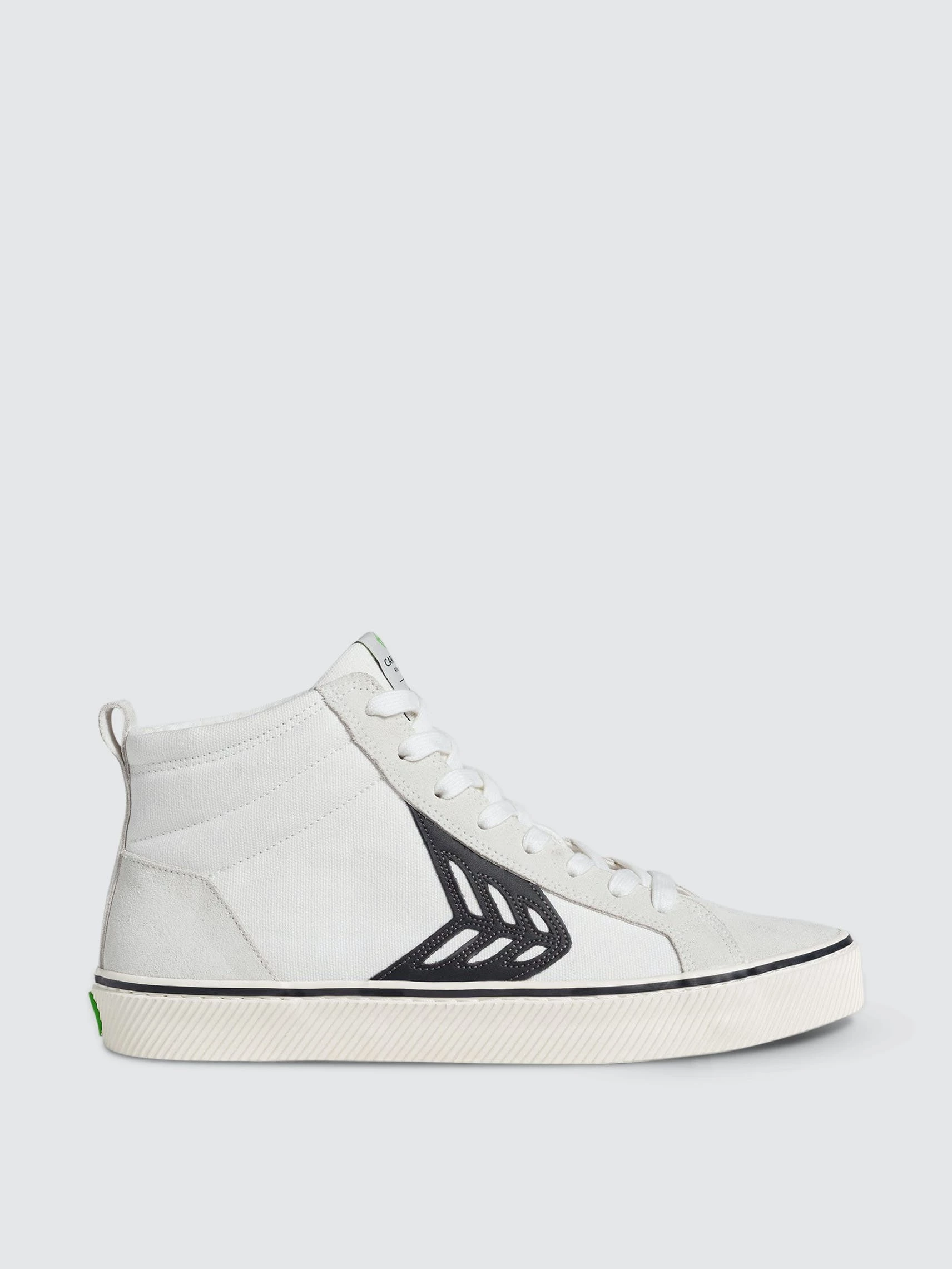CARIUMA CATIBA High Stripe Off White Suede And Canvas Black Logo Sneaker Women