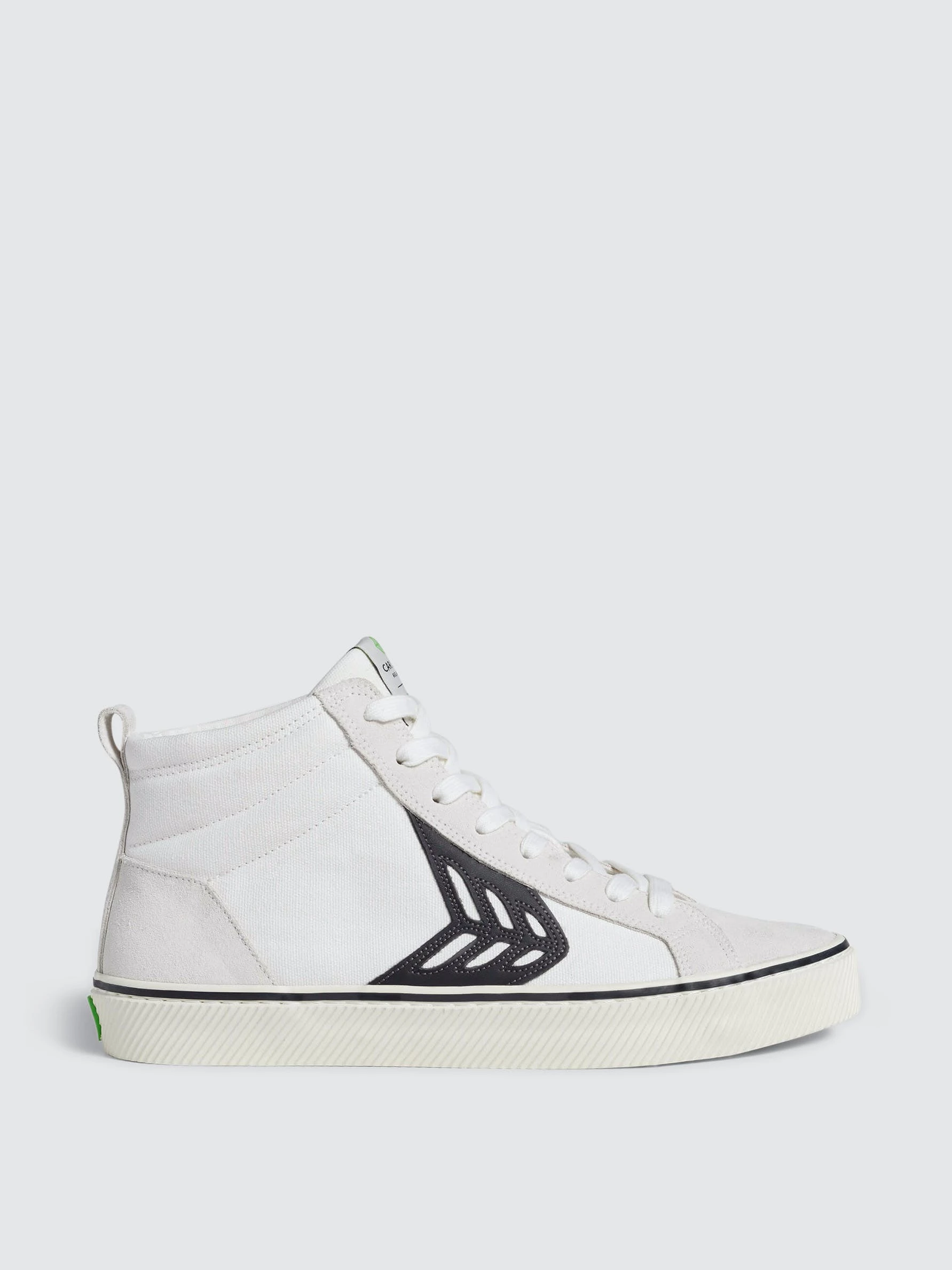 CARIUMA CATIBA High Stripe Off White Suede And Canvas Black Logo Sneaker Women - Image 3
