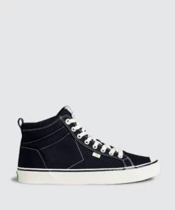 CARIUMA OCA High Stripe Black Canvas Contrast Thread Sneaker Women