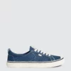 CARIUMA OCA Low Stripe Shadow Blue Canvas Contrast Thread Sneaker Women
