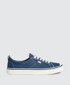 CARIUMA OCA Low Stripe Shadow Blue Canvas Contrast Thread Sneaker Women