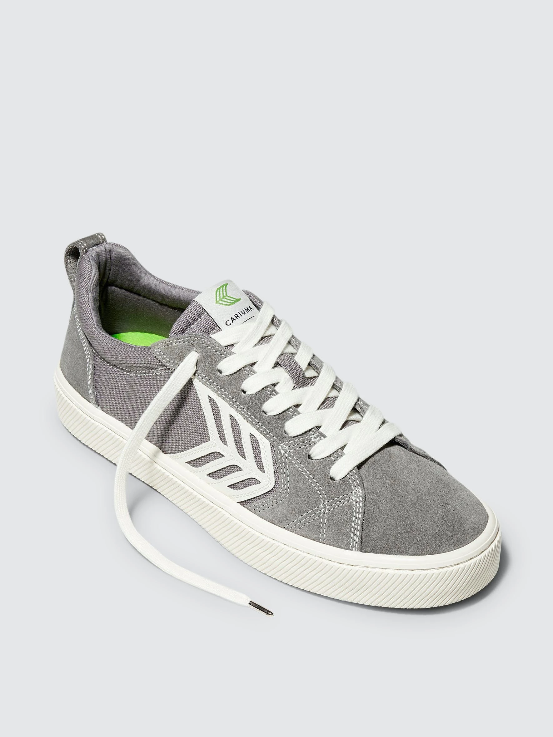 CARIUMA CATIBA PRO Skate Charcoal Grey Suede And Canvas Contrast Thread Ivory Logo Sneaker Women - Image 5