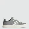 CARIUMA CATIBA PRO Skate Charcoal Grey Suede And Canvas Contrast Thread Ivory Logo Sneaker Women