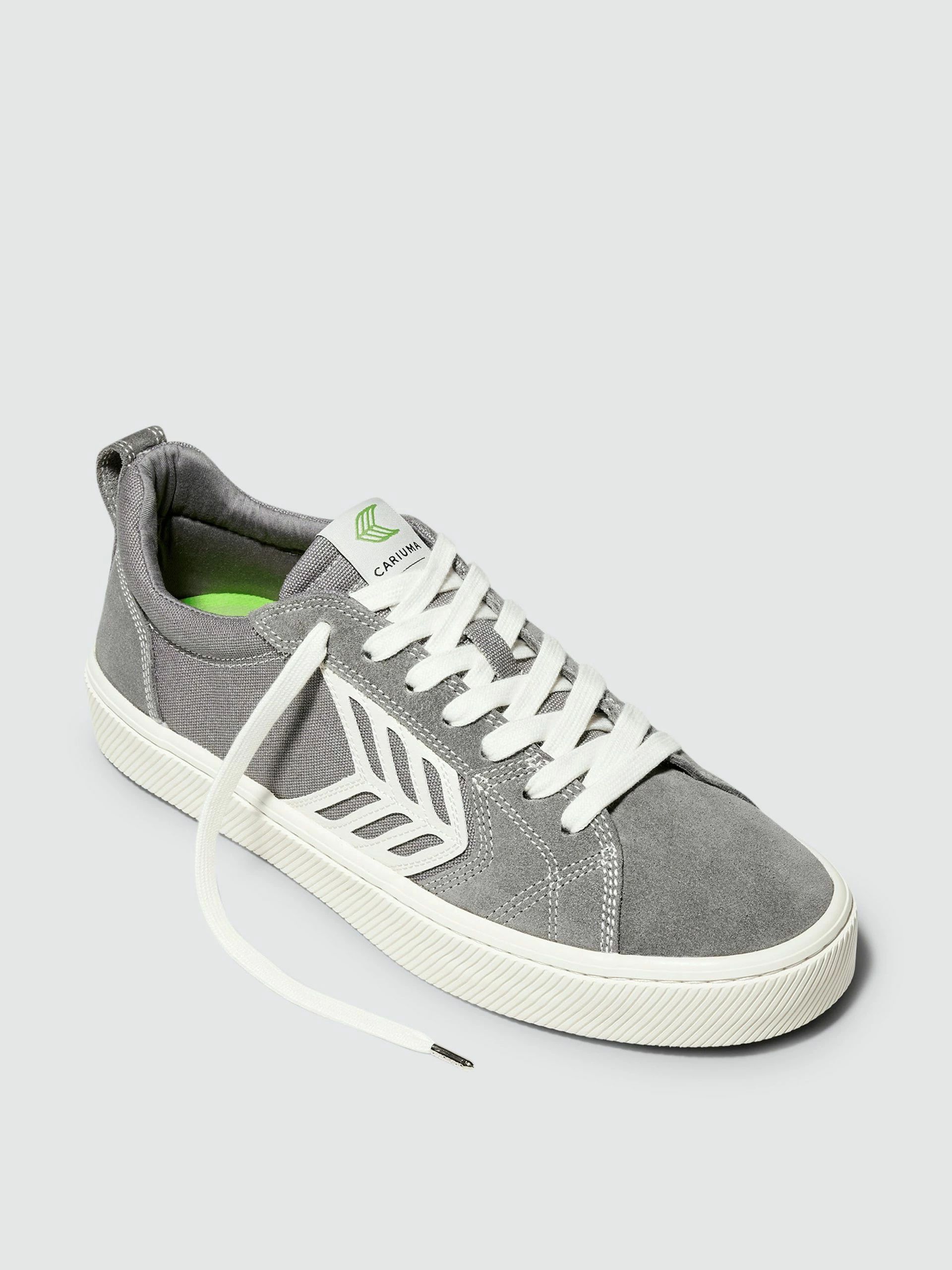 CARIUMA CATIBA PRO Skate Charcoal Grey Suede And Canvas Contrast Thread Ivory Logo Sneaker Women - Image 2