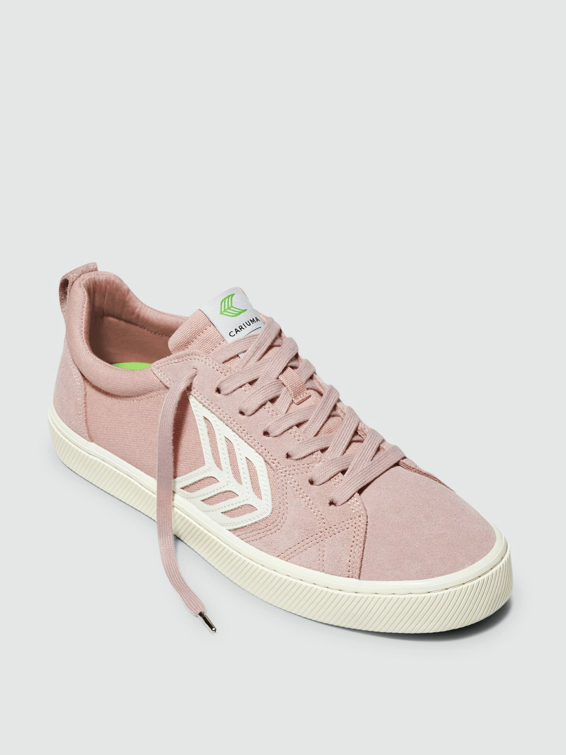 CARIUMA CATIBA PRO Skate Rose Suede And Canvas Contrast Thread Ivory Logo Sneaker Women - Image 2