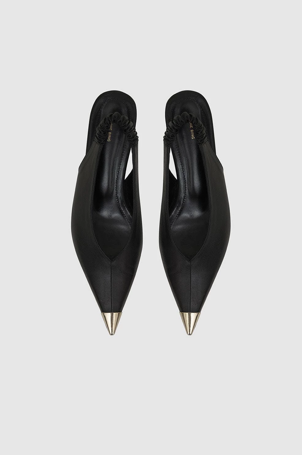 ANINE BING Ina Heels With Metal Toe Cap - Black - Image 4