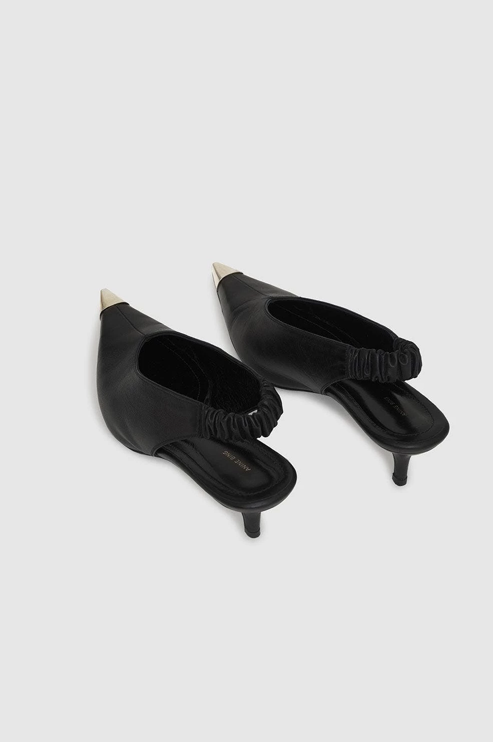 ANINE BING Ina Heels With Metal Toe Cap - Black - Image 7