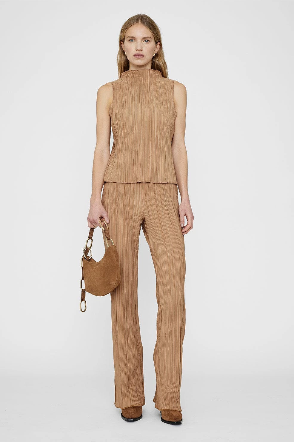 ANINE BING Mid Tania Boots - Toffee Suede - Image 2