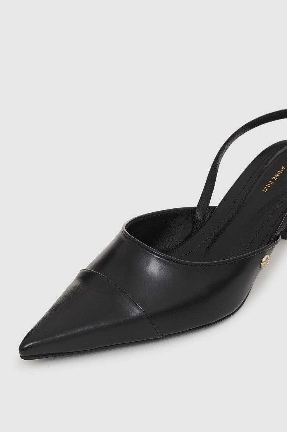 ANINE BING Willa Slingback Heels - Black - Image 6