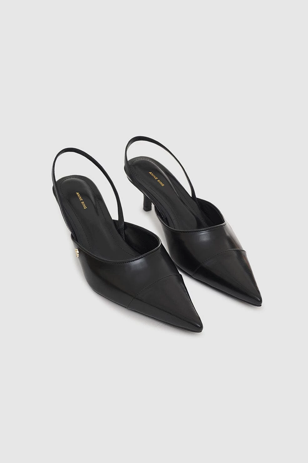 ANINE BING Willa Slingback Heels - Black - Image 3
