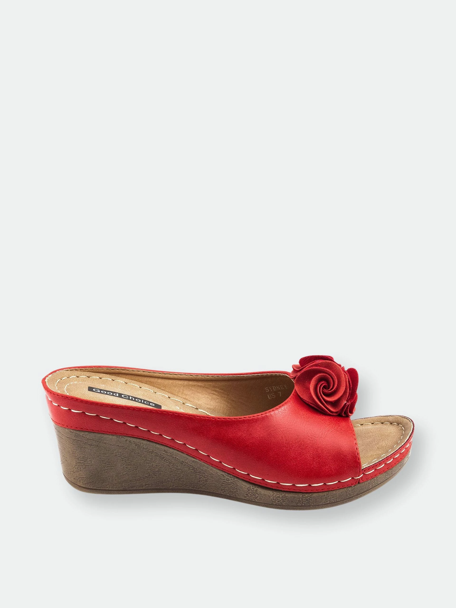 GC SHOES Ydney Red Wedge Sandals - Image 2