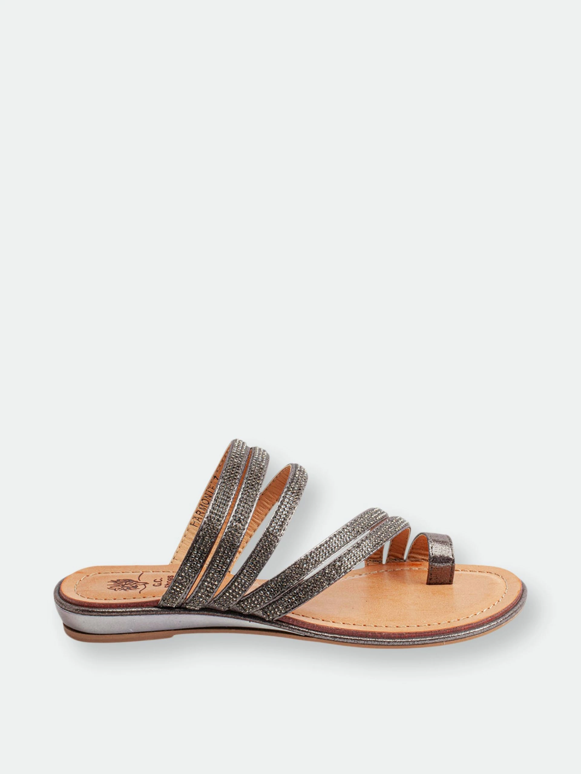 GC SHOES Armonie Black Flat Sandals - Image 2