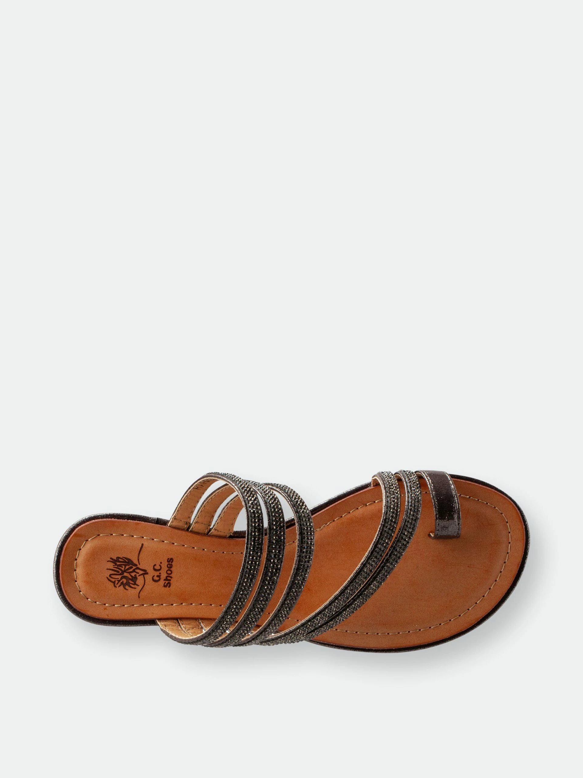 GC SHOES Armonie Black Flat Sandals - Image 4