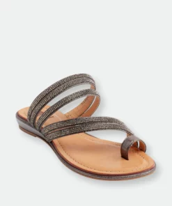 GC SHOES Armonie Black Flat Sandals