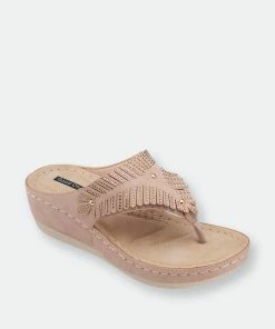 GC SHOES Virginia Blush Wedge Sandal