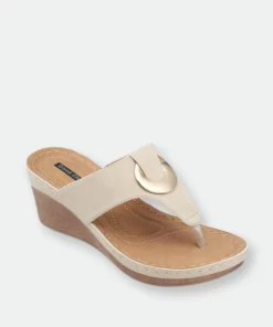 GC SHOES Enelle Natural Wedge Sandals