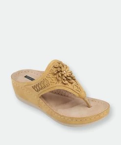 GC SHOES Allie Yellow Wedge Sandals