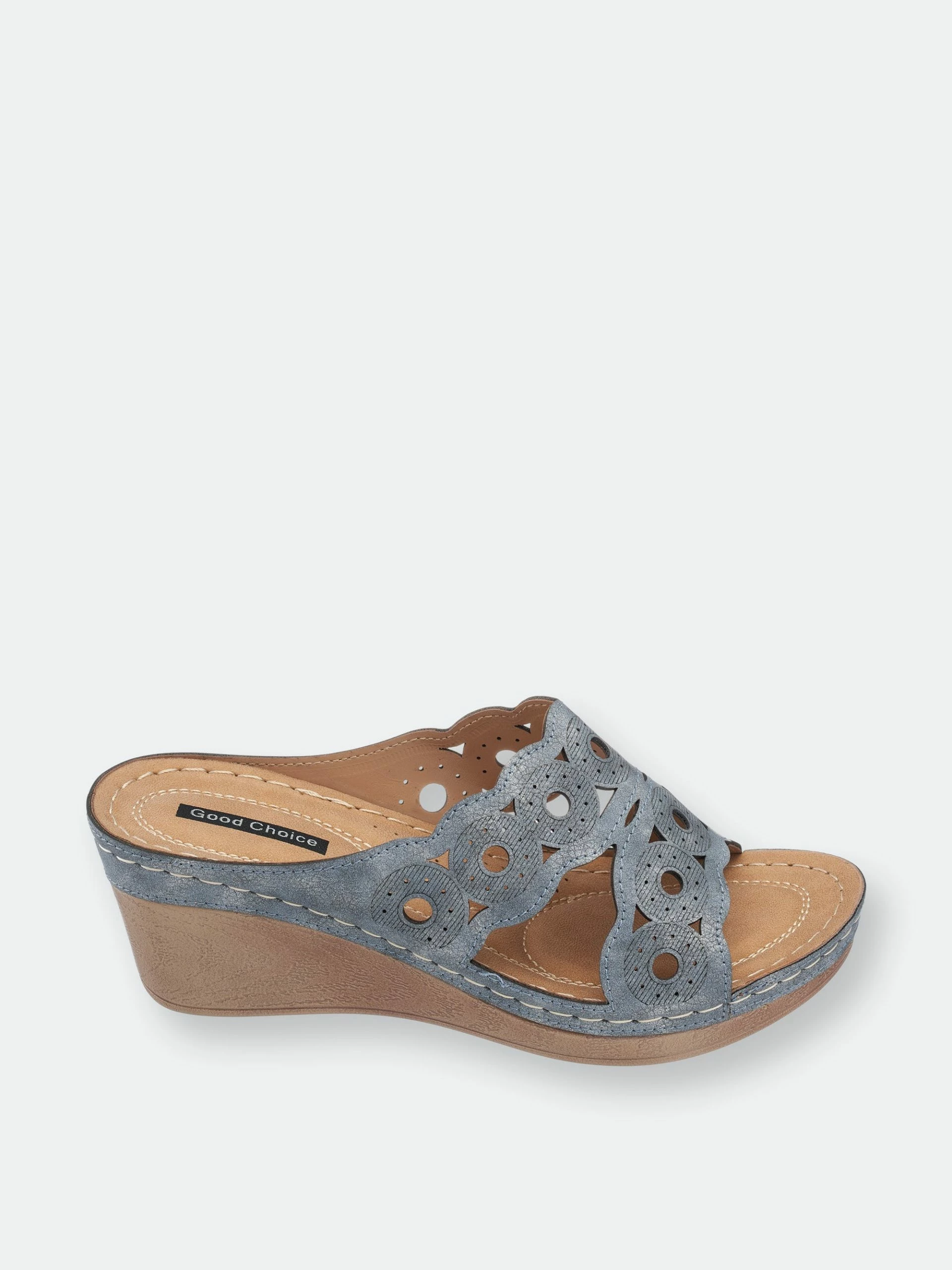 GC SHOES April Pewter Wedge Sandals - Image 2