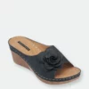 GC SHOES Tokyo Black Wedge Sandals