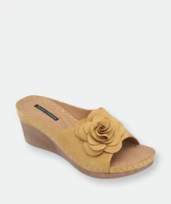 GC SHOES Tokyo Yellow Wedge Sandals