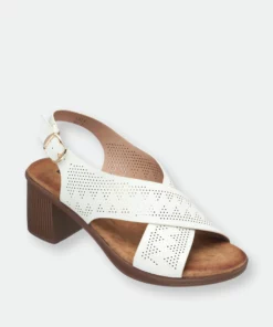GC SHOES Lala White Heeled Sandals