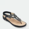 GC SHOES Va Black Flat Sandals