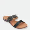 GC SHOES Jacey Black Flat Sandals