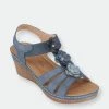 GC SHOES Beck Navy Wedge Sandals