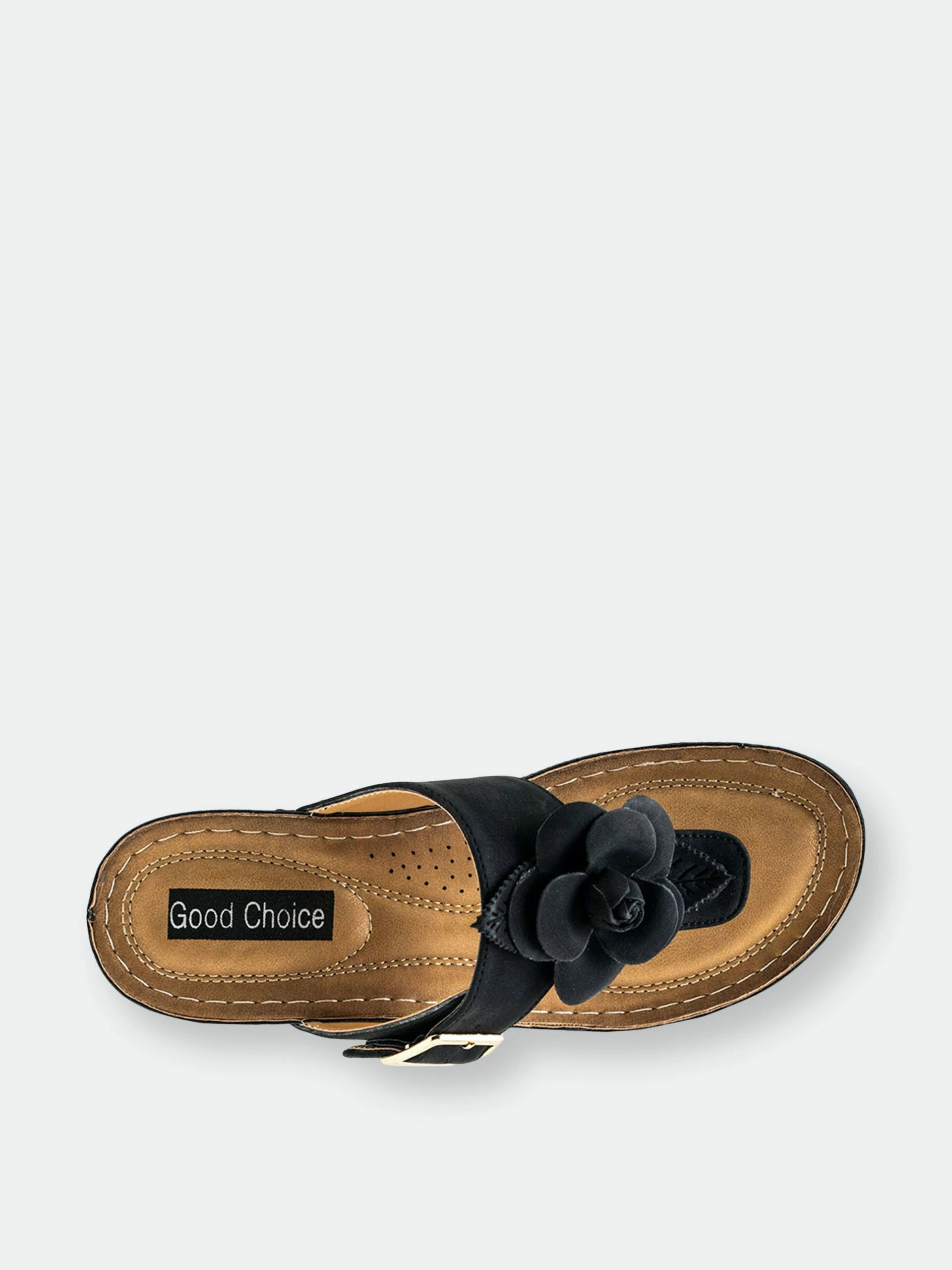 GC SHOES Flora Black Wedge Sandals - Image 4