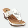 GC SHOES Flora White Wedge Sandals