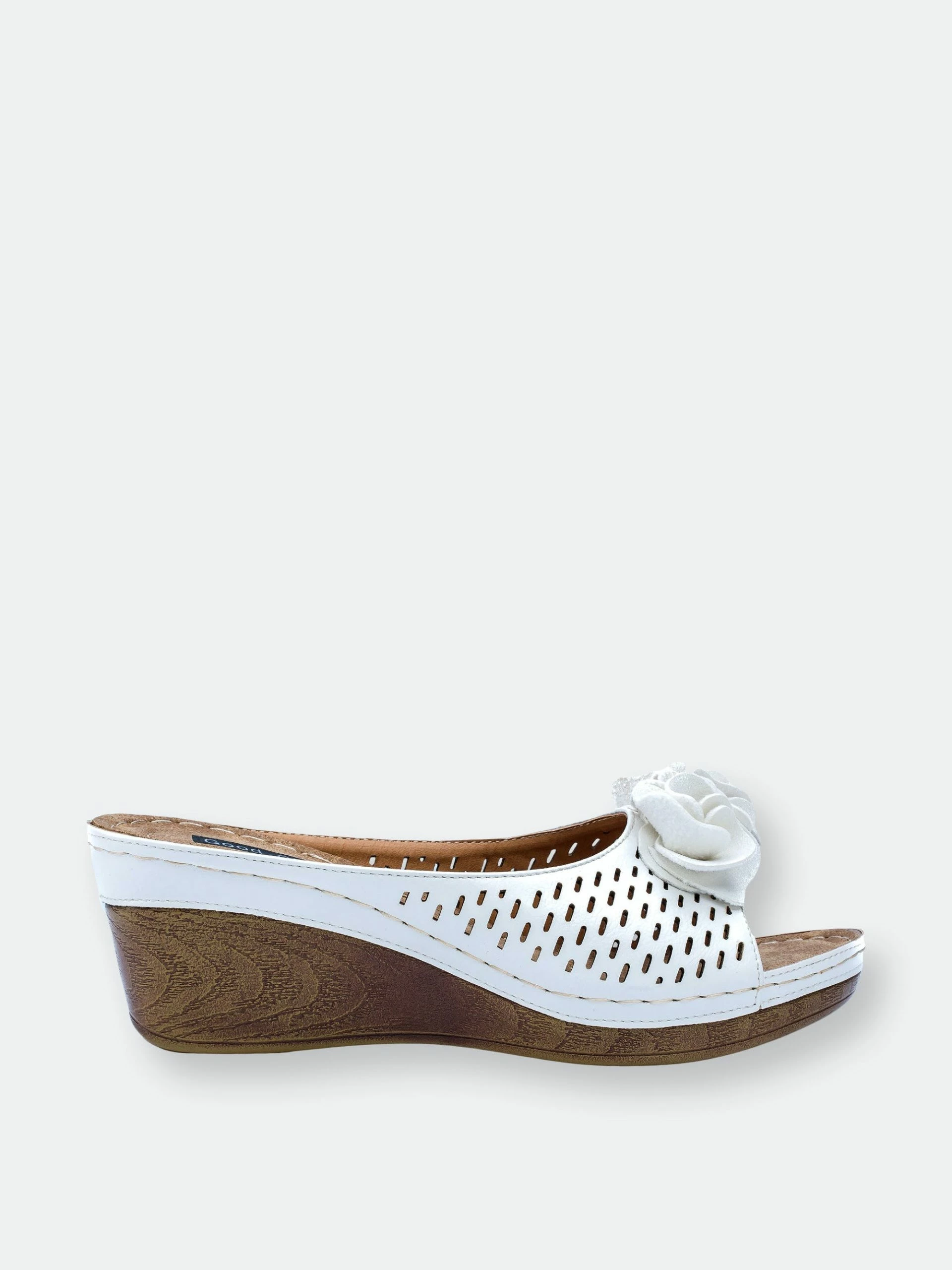 GC SHOES Juliet White Wedge Sandals - Image 2