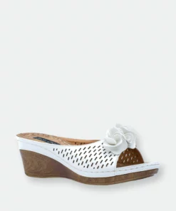 GC SHOES Juliet White Wedge Sandals