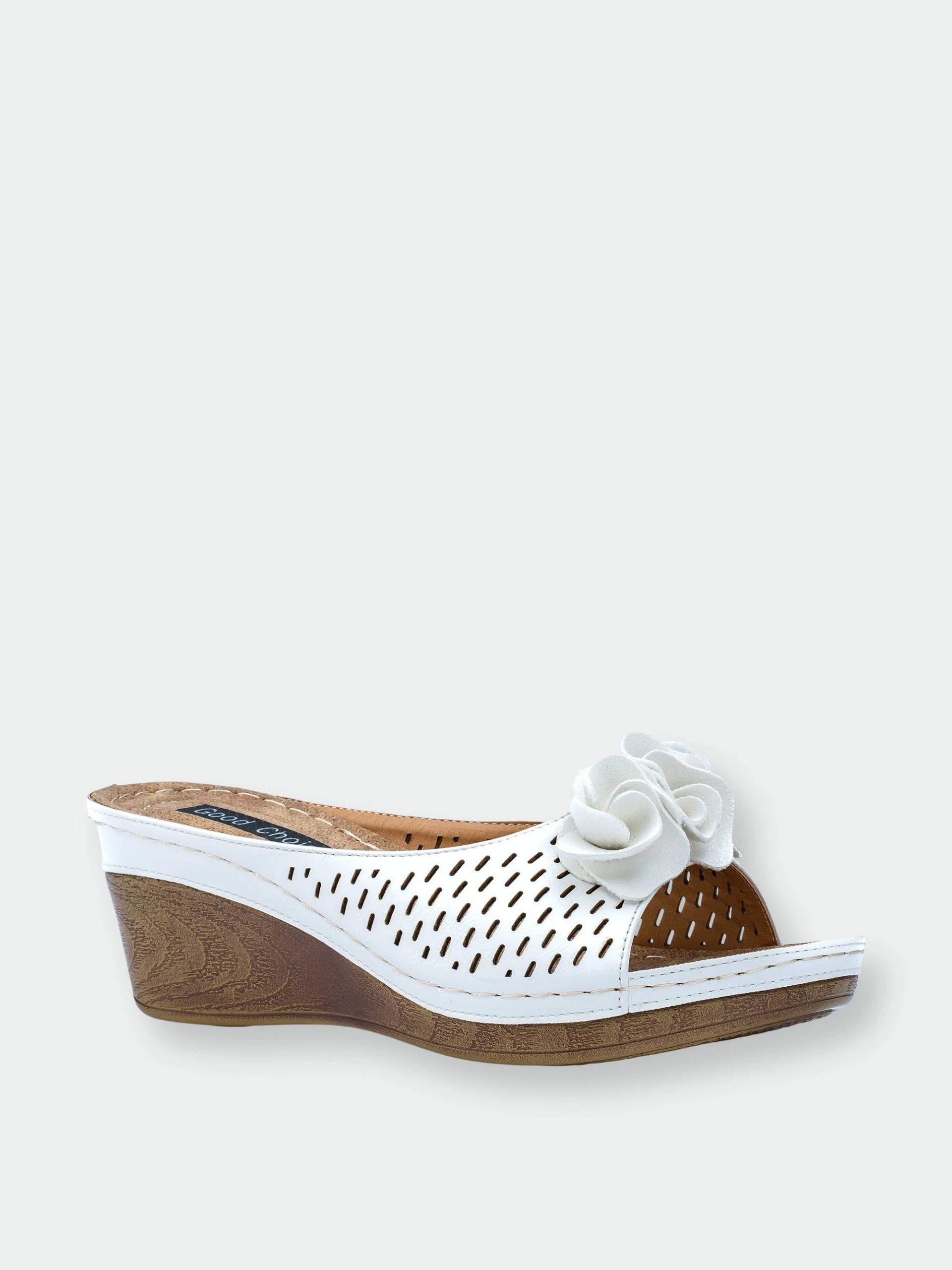 GC SHOES Juliet White Wedge Sandals