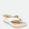 GC SHOES Dafni White Wedge Sandals