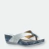 GC SHOES Dafni Blue Wedge Sandals