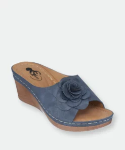 GC SHOES Tokyo Navy Wedge Sandals