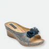 GC SHOES Juliet Pewter Wedge Sandals