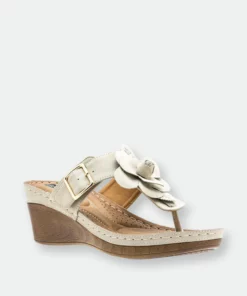 GC SHOES Flora Natural Wedge Sandals