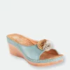 GC SHOES Ydney Blue Wedge Sandals
